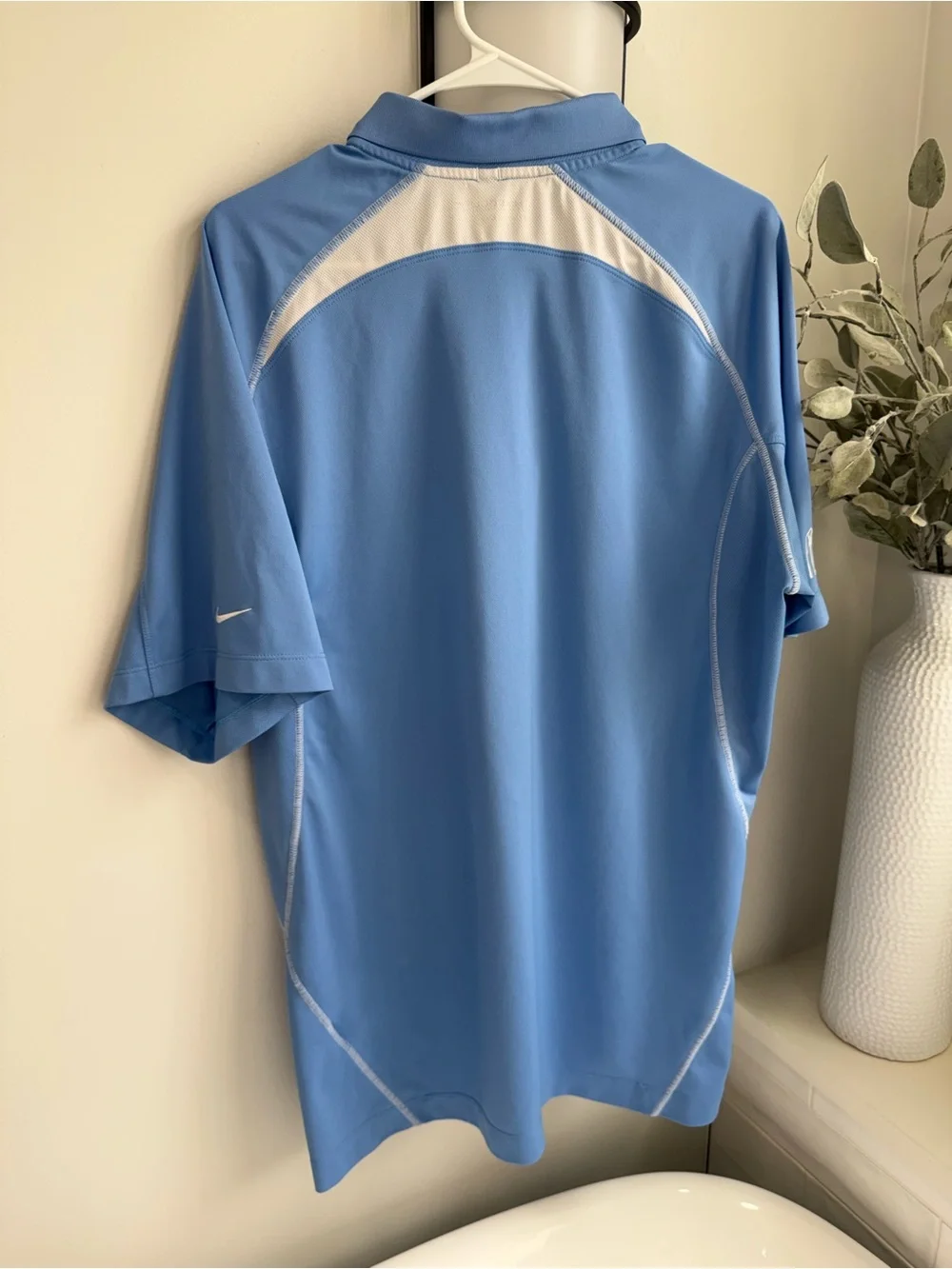 Nike Men's Golf Polo Shirt Light Blue, Short Sleeve, Size XL STL Arch On It